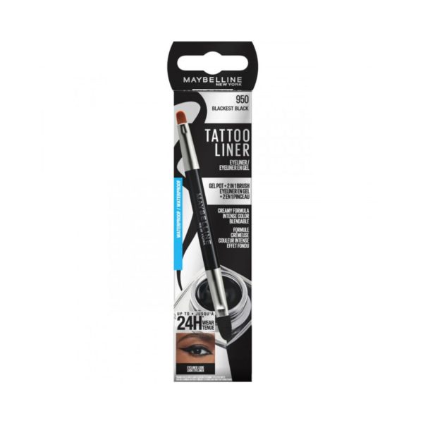 Eyeliner – Tattoo Liner Gel Pot Con 2 In 1 Brush – Blackest Black